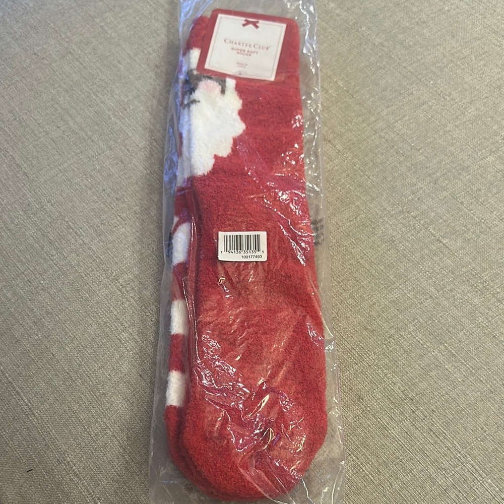Charter Club Red and White Holiday Hosiery